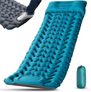 AKSOUL Self-Inflating Camping Pad Sleeping Mat - Ultralight Camp Air Mattress Pad Connectable 2 Wide Extra Thick Sleep Pads with Inflatable Pump for 2 Person Durable Compact for Backpacking Hiking