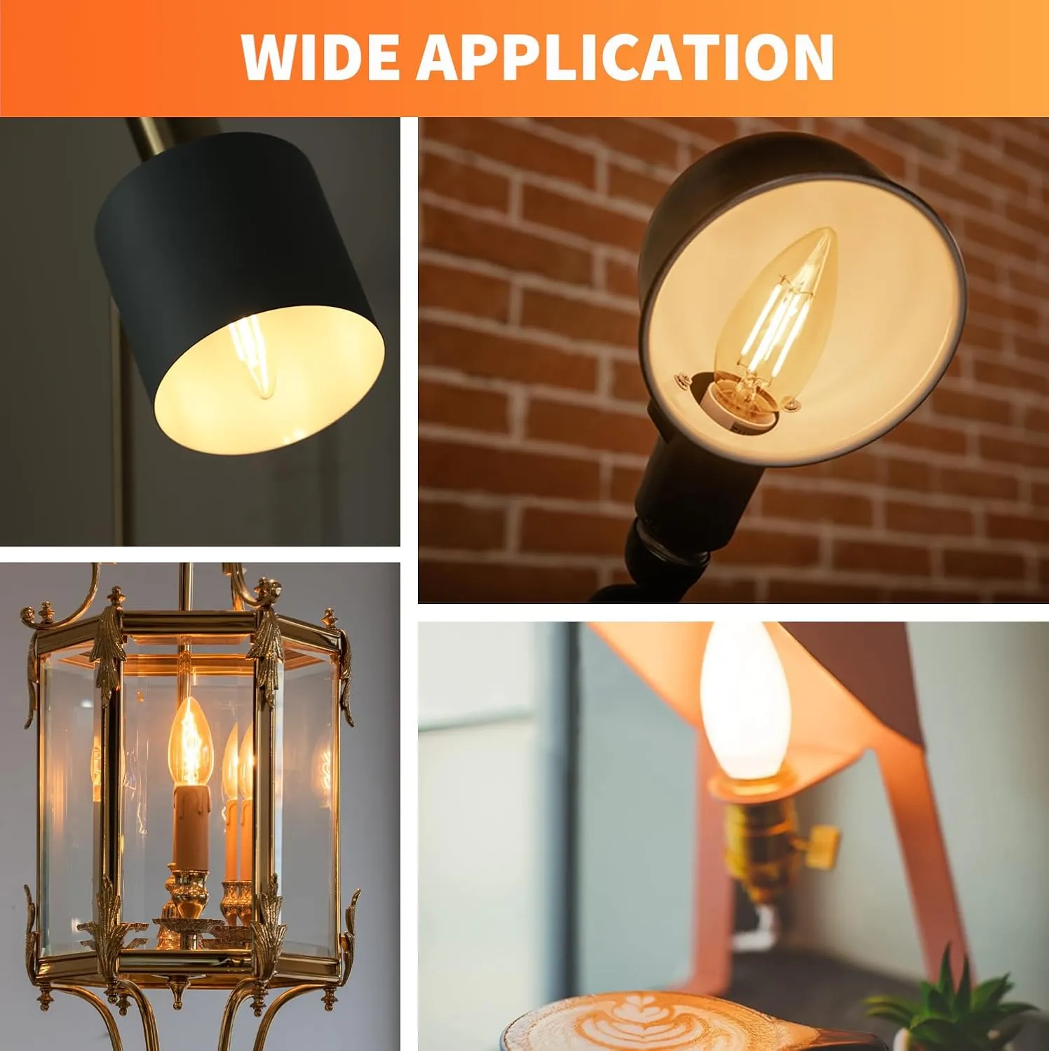 ALAMPEVER E26 LED Bulb 60 Watt, B11 Chandelier Light Bulbs, 2700K Soft White Candelabra LED Bulbs, 24 Pack Candle Light Bulbs