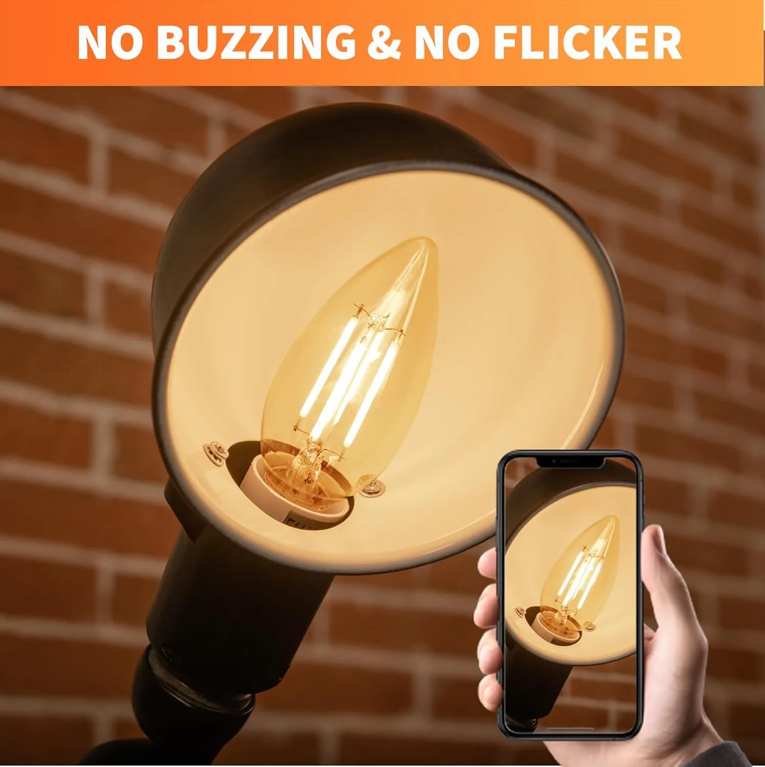 ALAMPEVER E26 LED Bulb 60 Watt, B11 Chandelier Light Bulbs, 2700K Soft White Candelabra LED Bulbs, 24 Pack Candle Light Bulbs