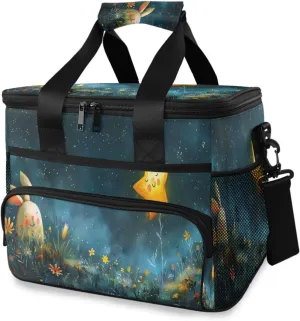 ALAZA Stars Rabbits Meteors Cooler Lunch Bag Insulated Lunch Box Large Reusable Lunchbox Leakproof Freezable Cooler Bag for Men Women Work Picnic Travel