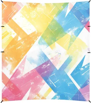 Aliceblue Tie-dye Background Rainbow Colors Beach Cabana UPF50 Lightweight Portable Sunshade with Sandbags and Shovel for Family Travel