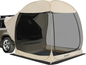 All Weather Camping Screen Tent/SUV Tent, Outdoor Pop Up Tent for Camping with Shelter Mesh & Waterproof PVC, Instant Tent Screen House Portable for Car SUV Van Camping