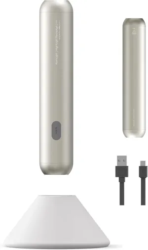 Allocacoc Flashlight Nightlight USB-C Rechargeable, Silicon Stand, Portable, 600 lm 6W Emergency, Camping, 2 Levels Brightness, Splash Resistant, Cool White Color, Silver