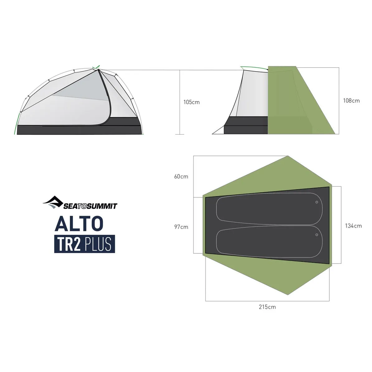 Alto Plus Semi-Free Standing Ultralight Tent