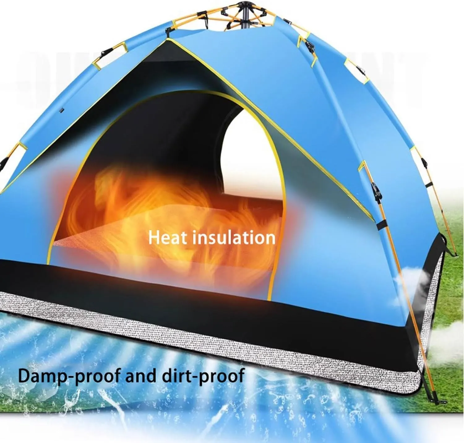 Aluminium Insulating Mat Foil Foam Mat Sleeping Mat Waterproof Double-Sided Moisture-Proof Foldable Tent, 7mm Thick, for Camping Thermal Floor Mat for Tent Aluminium Sleeping Mat