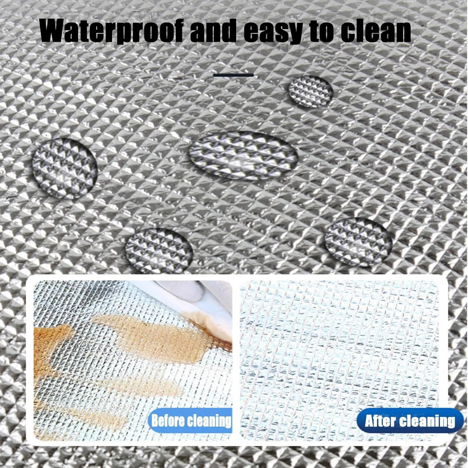 Aluminium Insulating Mat Foil Foam Mat Sleeping Mat Waterproof Double-Sided Moisture-Proof Foldable Tent, 7mm Thick, for Camping Thermal Floor Mat for Tent Aluminium Sleeping Mat