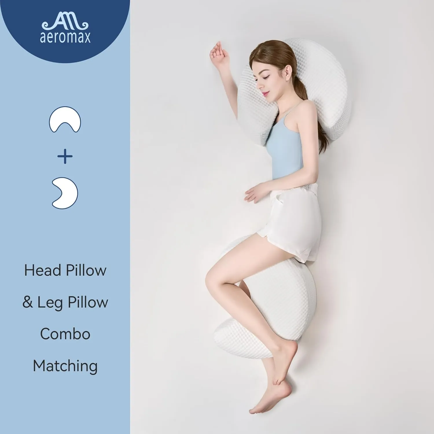 AM AEROMAX Side Sleeping Pillow with Arm Holes - Ergonomic Memory Foam Pillow for Cervical, Neck, Shoulder & Rotator Cuff Pain Relief - Ideal for Side Sleepers