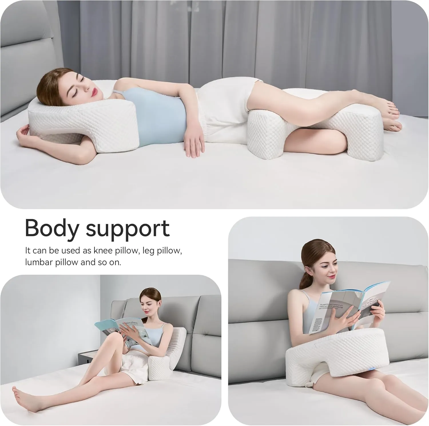 AM AEROMAX Side Sleeping Pillow with Arm Holes - Ergonomic Memory Foam Pillow for Cervical, Neck, Shoulder & Rotator Cuff Pain Relief - Ideal for Side Sleepers
