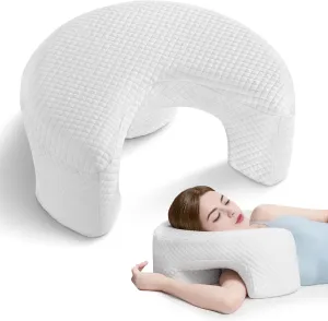 AM AEROMAX Side Sleeping Pillow with Arm Holes - Ergonomic Memory Foam Pillow for Cervical, Neck, Shoulder & Rotator Cuff Pain Relief - Ideal for Side Sleepers