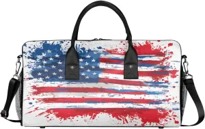 American Flag Travel Duffle Bag for Women Men Foldable Waterproof Weekender Bag Carry on Tote for Overnight Sports Gym USA Flag