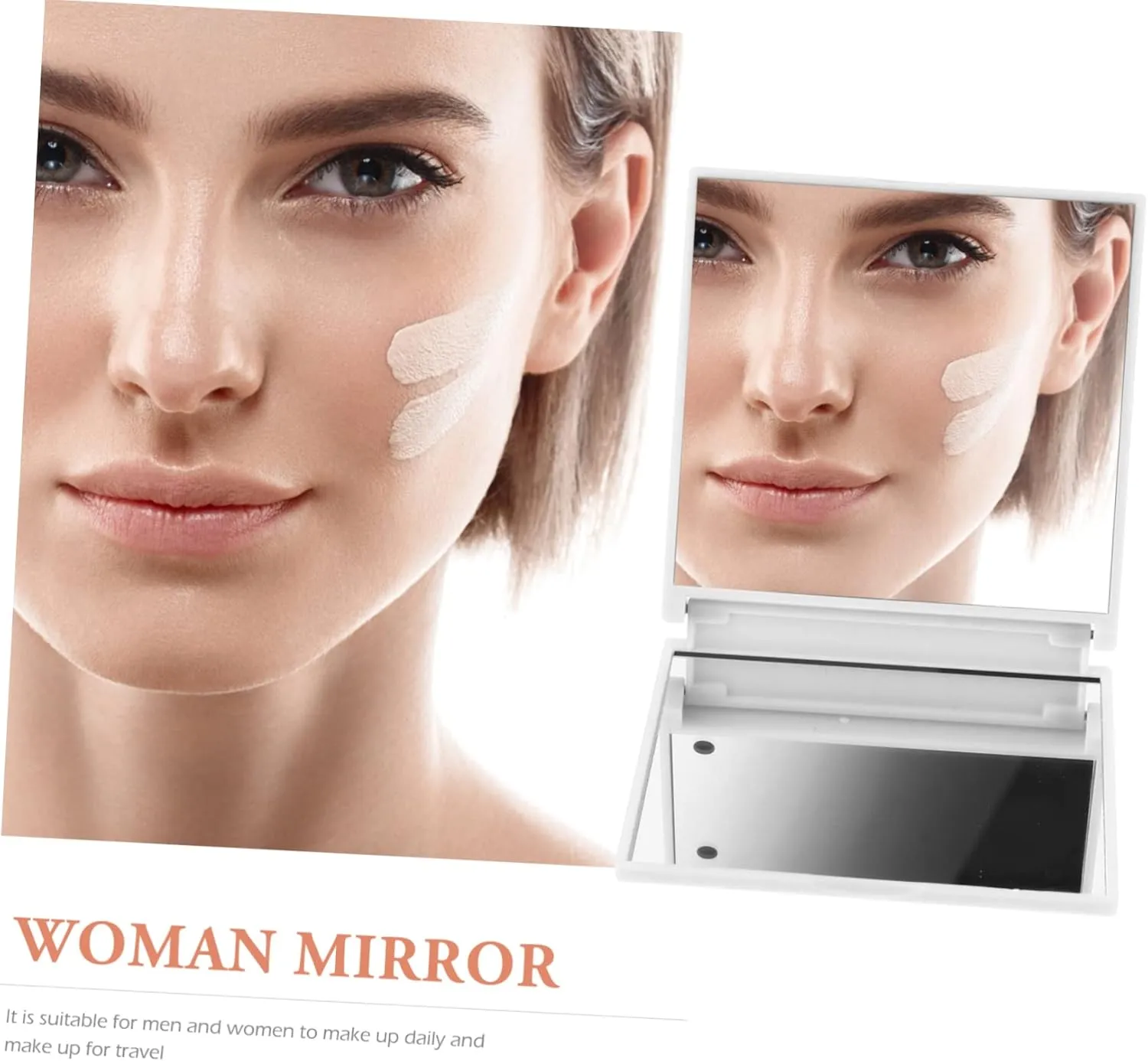 Angoily 3pcs Women's Led Compact Makeup Mirror Portable Travel Mirror Foldable Design for Travel