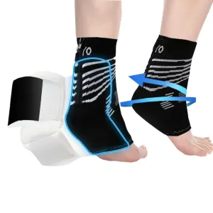 Ankle Brace Socks achilles tendonitis brace withfor Ankle Sprained, Achilles Tendon, Plantar Fasciitis, Injury Recovery, Ankle Support for Running, Basketball, Football (Black, L)