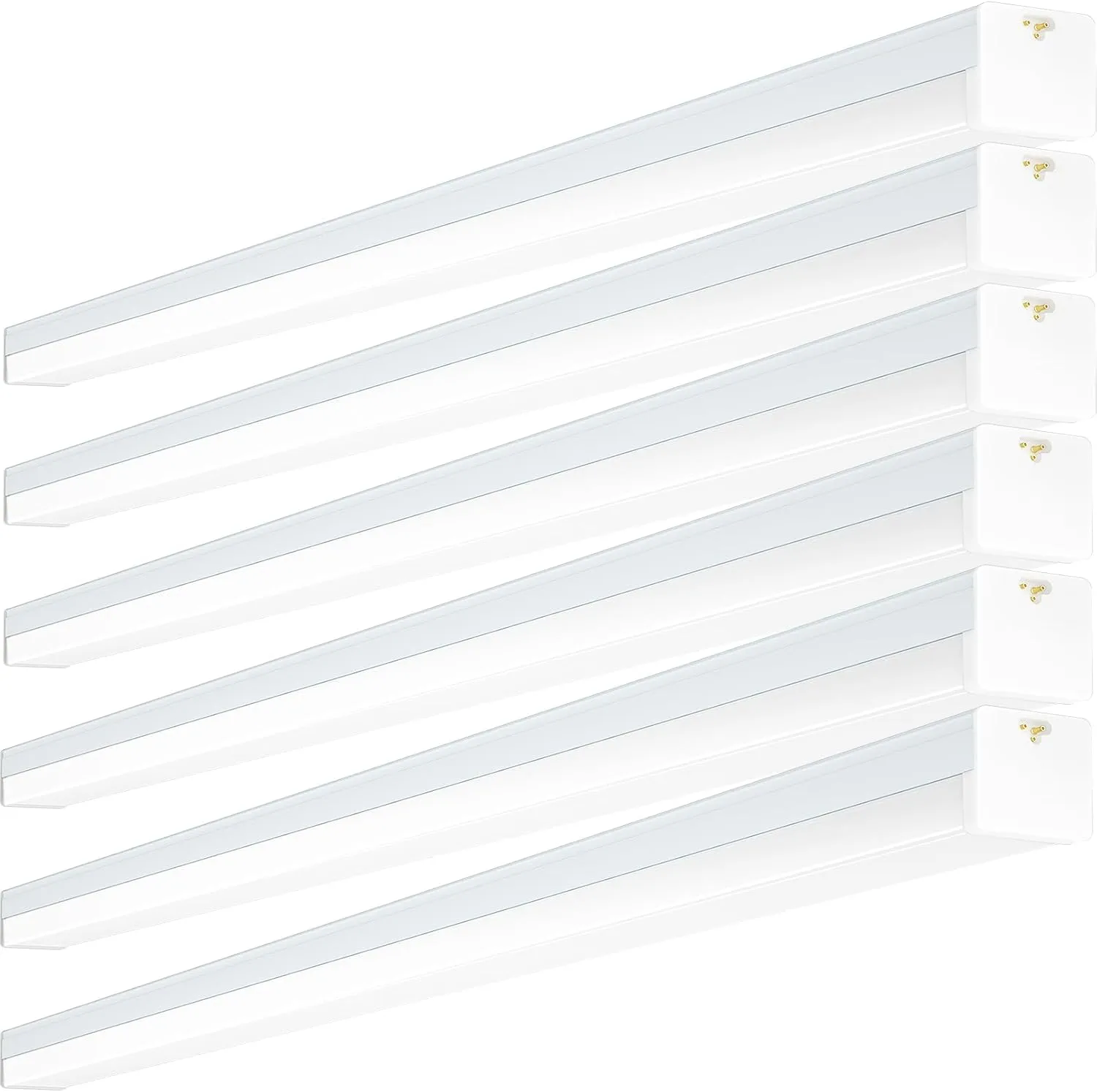 ANTLUX Linkable 4FT LED Shop Lights for Garage, 50W, 6000LM, 5000K Daylight White, 4 Foot Integrated Light Fixture for Workshop Workbench, Hanging and Flush Mount, Plug in with ON/Off Switch, 6 Pack
