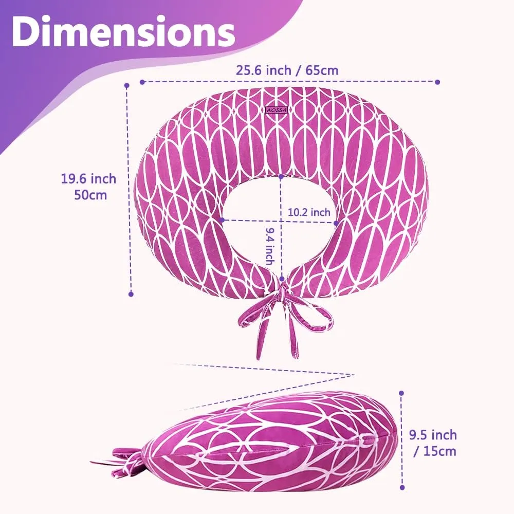 AOSSA BBL Sleeping Pillow After Surgery, Booty Butt Pillow for Sitting, Brazilian Butt Lift Support Cushion, BBL Chair Bed Post Surgery Supplies Recovery Foam, Donut Lifting Seat Cushion (Pink)