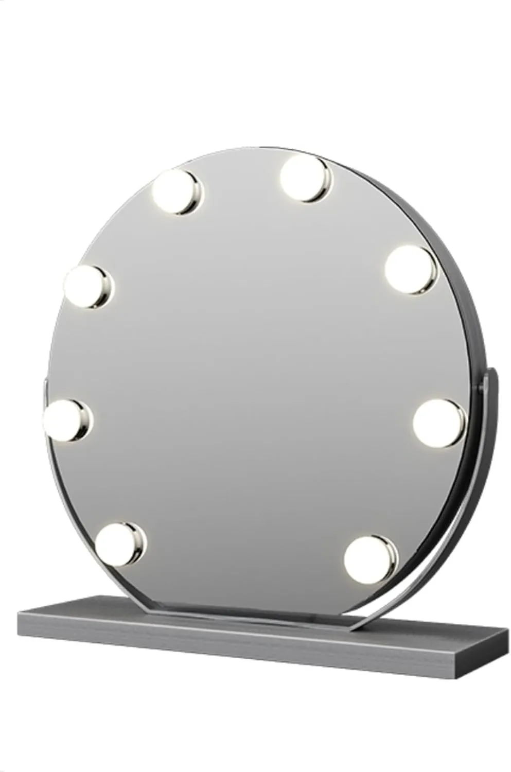 APLUSH 360°Rotation Led Makeup Mirror, Tabletop Makeup Mirror with LED Lights, Smart Touch Control, 3 Colors Light(B - Silver,42 * 38CM/16.5 * 15IN)