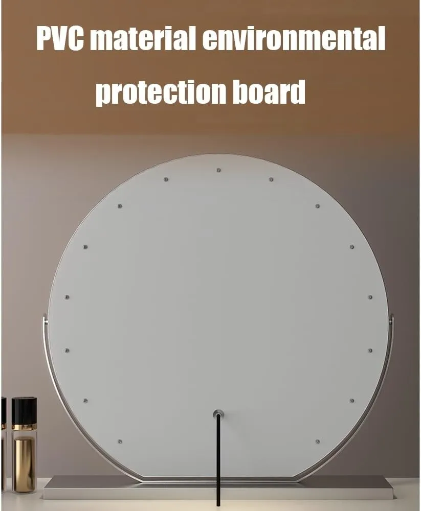 APLUSH 360°Rotation Led Makeup Mirror, Tabletop Makeup Mirror with LED Lights, Smart Touch Control, 3 Colors Light(B - Silver,42 * 38CM/16.5 * 15IN)