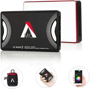 Aputure AL-MC RGBWW Mini, Amaran AL-M9 Upgrade w/RGB On-Camera Video Light, TLCI/CRI 95 , 3200-5600K Adjustable, 0-100% Stepless Dimming, 9 Pre-Programmed Lighting Effect Mode, Wireless App Control