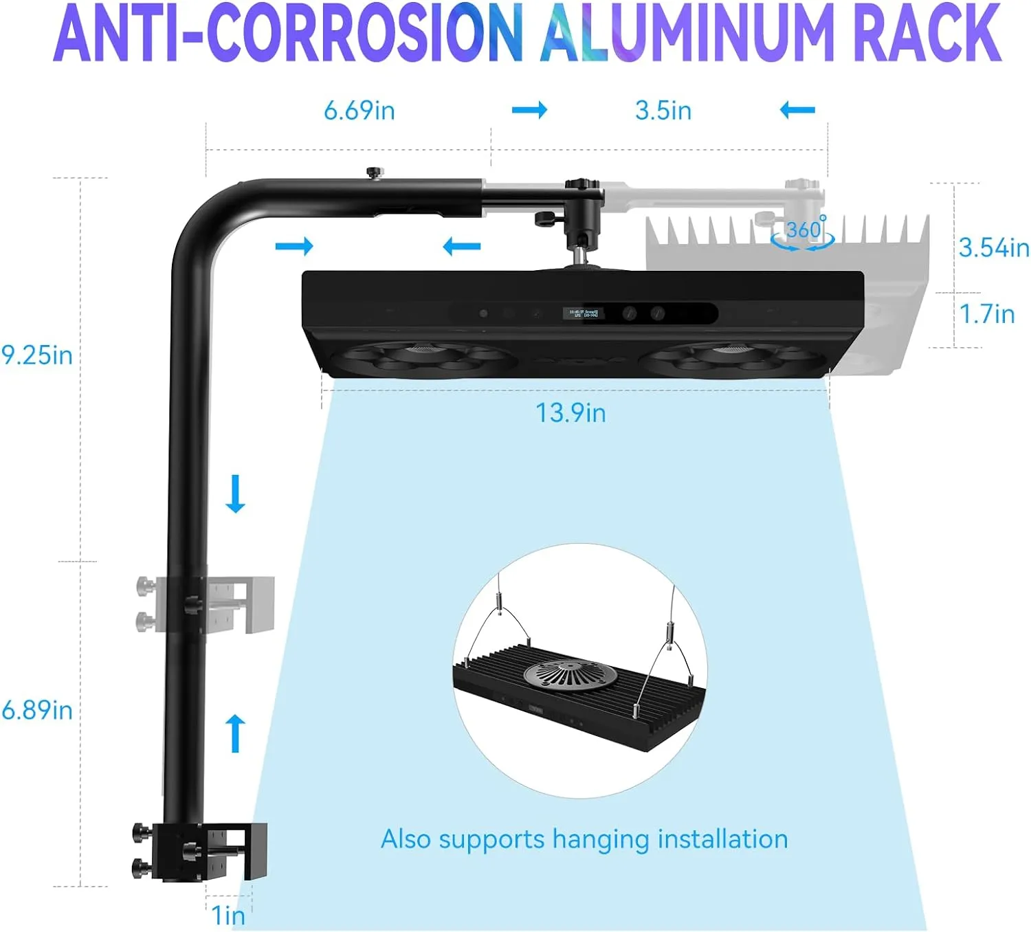 Aquarium Light-140 Watts Reef Light High Penetration Wide Coverage Sunrise Sunset Moonlight Saltwater Lights for Coral with Master Slave Group Control & Timer & Screen