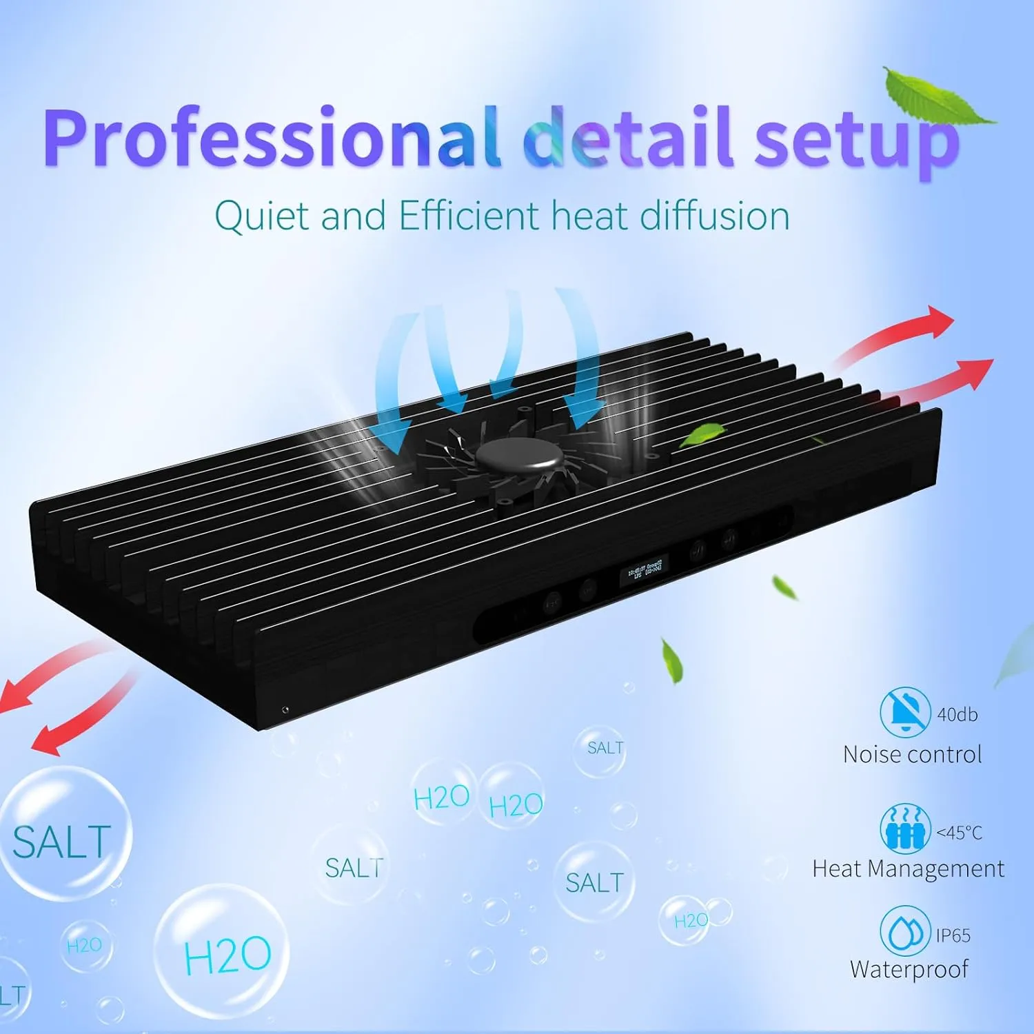 Aquarium Light-140 Watts Reef Light High Penetration Wide Coverage Sunrise Sunset Moonlight Saltwater Lights for Coral with Master Slave Group Control & Timer & Screen