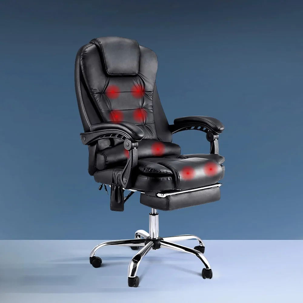 Artiss 8 Point Reclining Massage Chair - Black