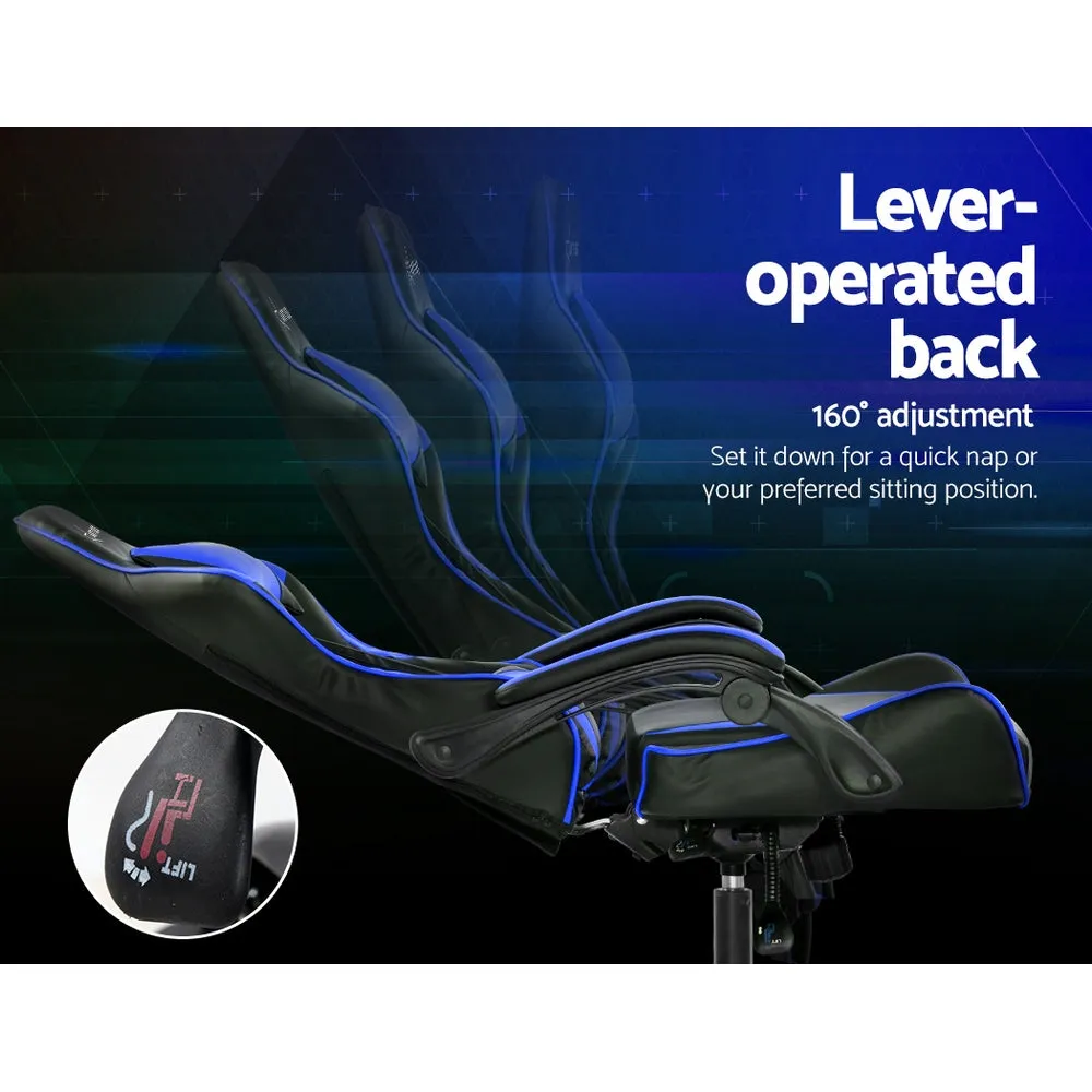 Artiss Gaming Office Chairs Computer Seating Racing Recliner Racer Black Blue