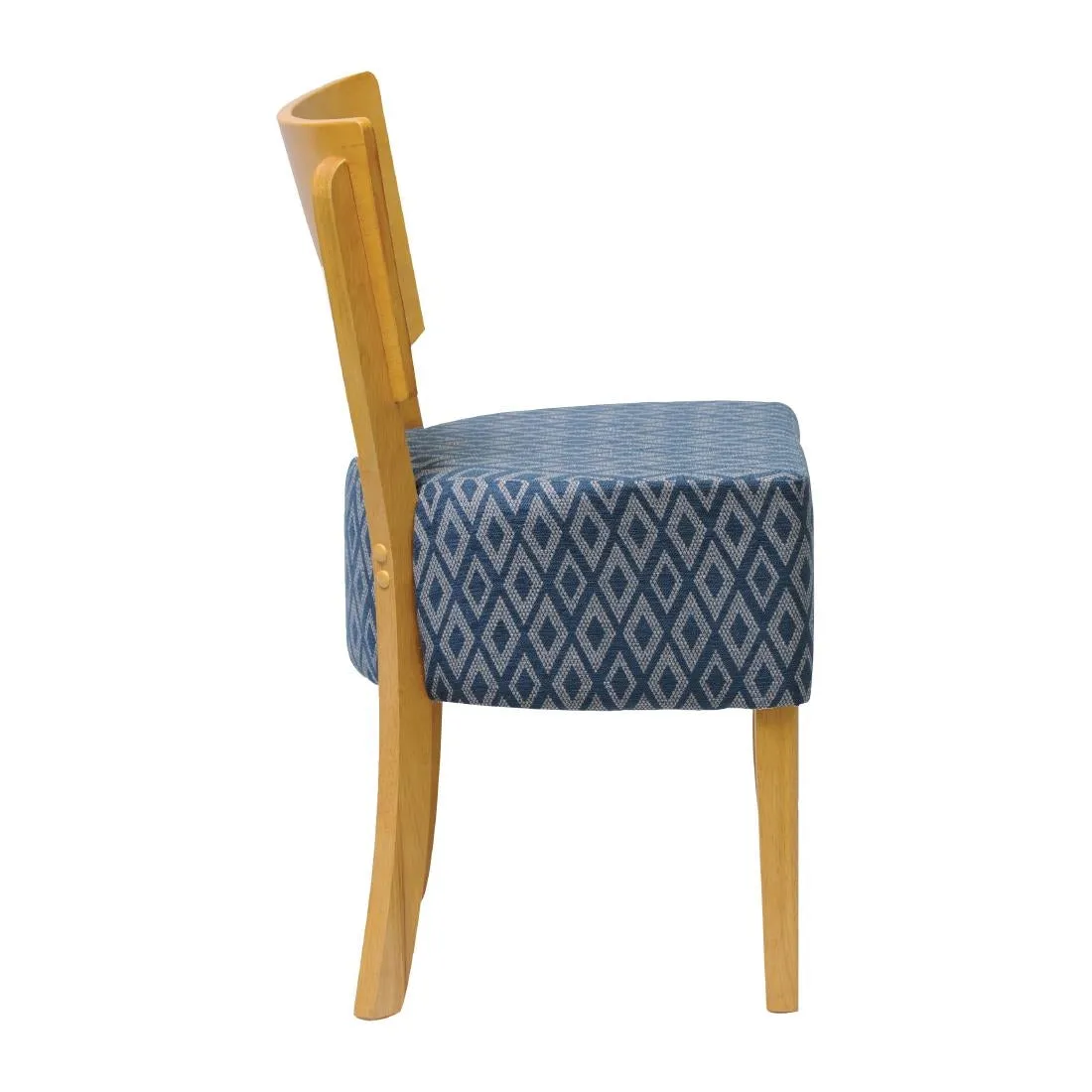 Asti Padded Soft Oak Dining Chair with Blue Diamond Deep Padded Seat and Back (Pack of 2)