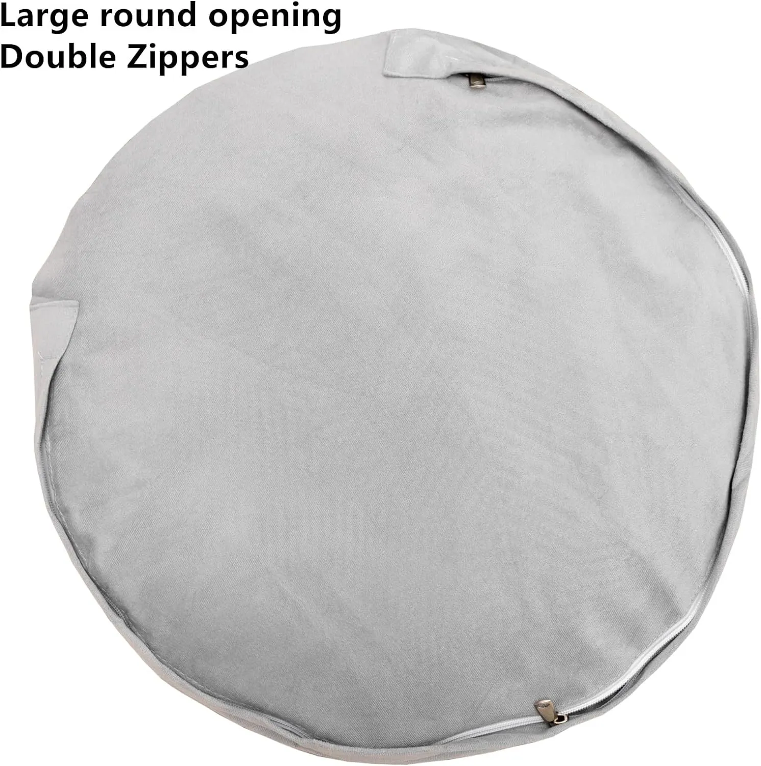 Asuprui Pouf Ottoman Stuffed Footstool Floor Pouf Foot Rest 20x12 Inches Round Poof Seat Floor Bean Bag Chair Foldable Floor Chair Storage for Living Room Bedroom Black Stripe Pouf with Filler