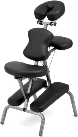 Ataraxia Deluxe Portable Folding Massage Chair w/Carry Case & Strap (Charcoal Black)