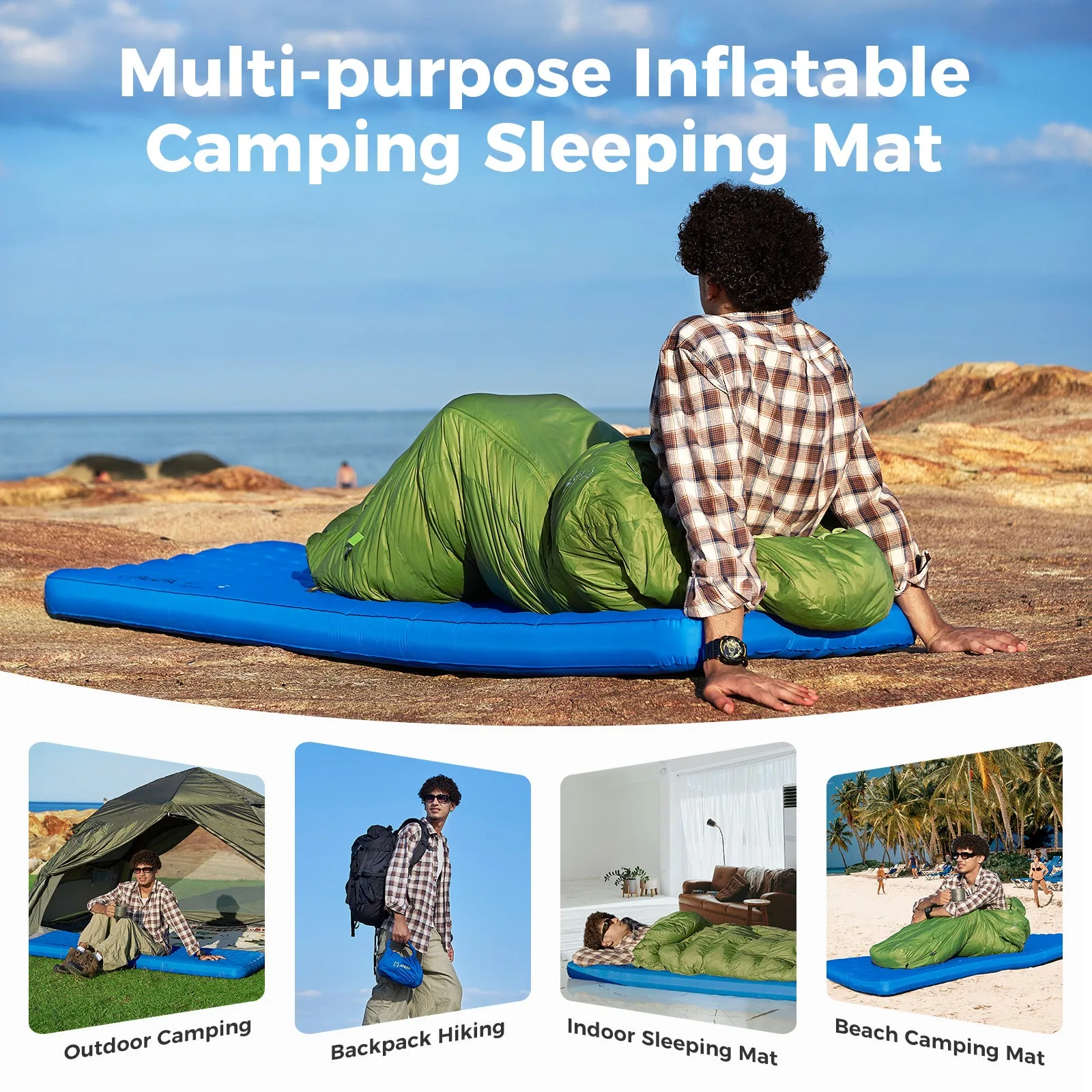 ATEPA Ultimate Backpacking Sleep System Bundle – 3-in-1 Down Sleeping Bag & All-Season Insulated Sleeping Pad