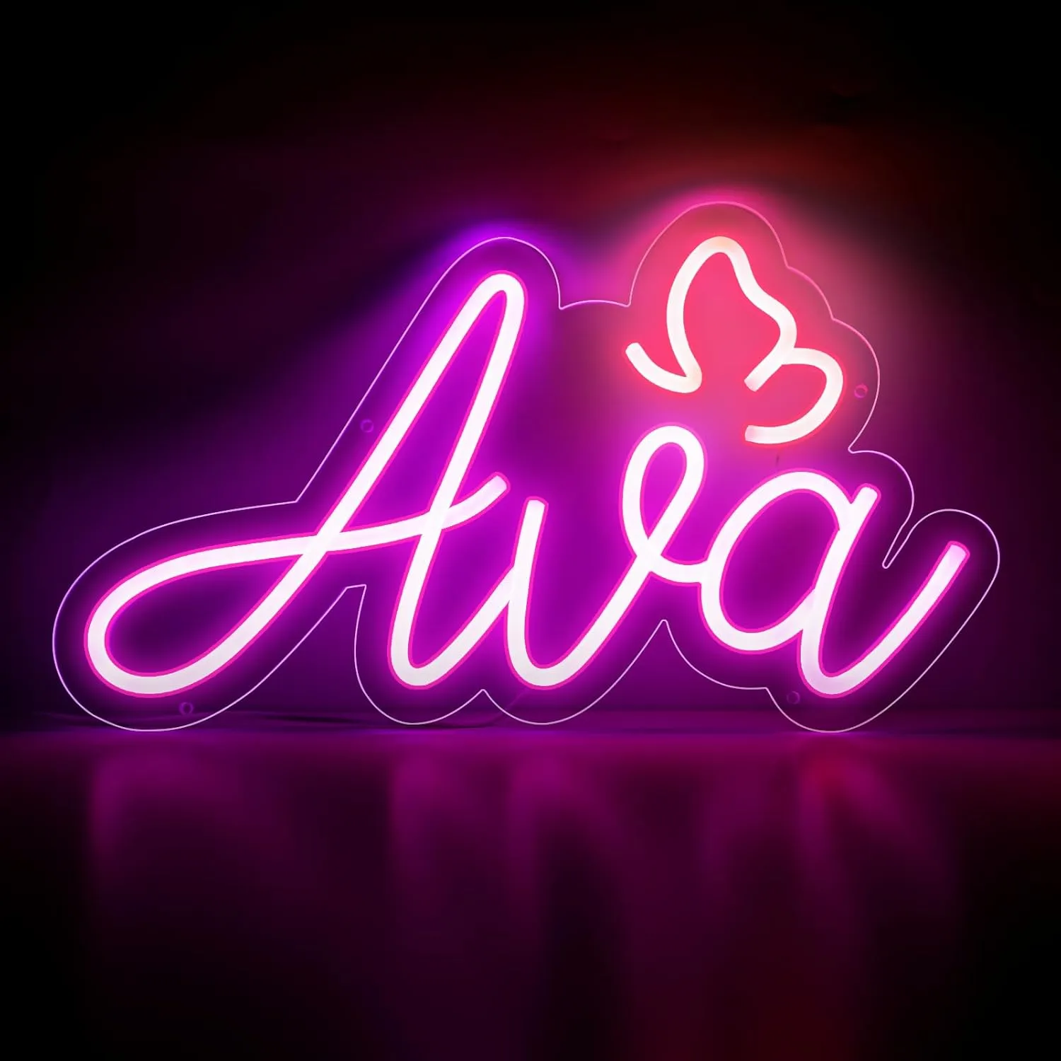 Ava Name Neon Sign, Birthday Gifts for Kids Teens Girls Boys, Ava Neon Signs for Wall Decor, USB LED Dimmer Neon Lights for Bedroom Dorm Room