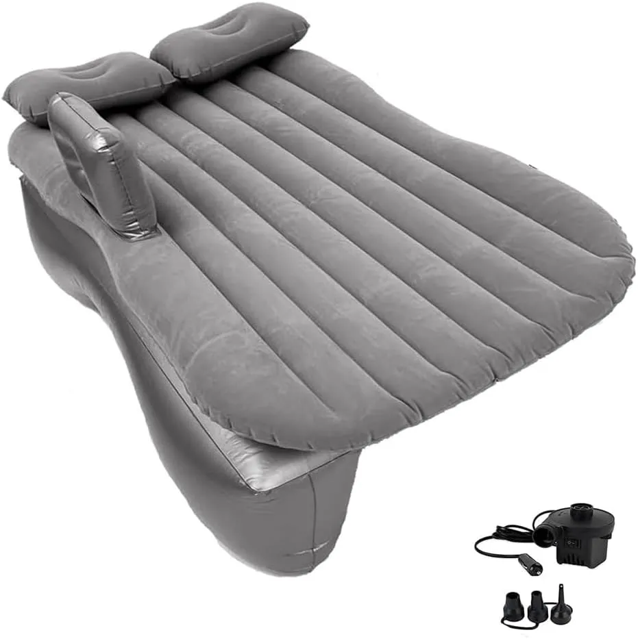 axGear Inflatable Car Travel Air Mattress Back Seat w/Pump 2 Air Pillows Car SUV Sleeping Mattress Universal Fit