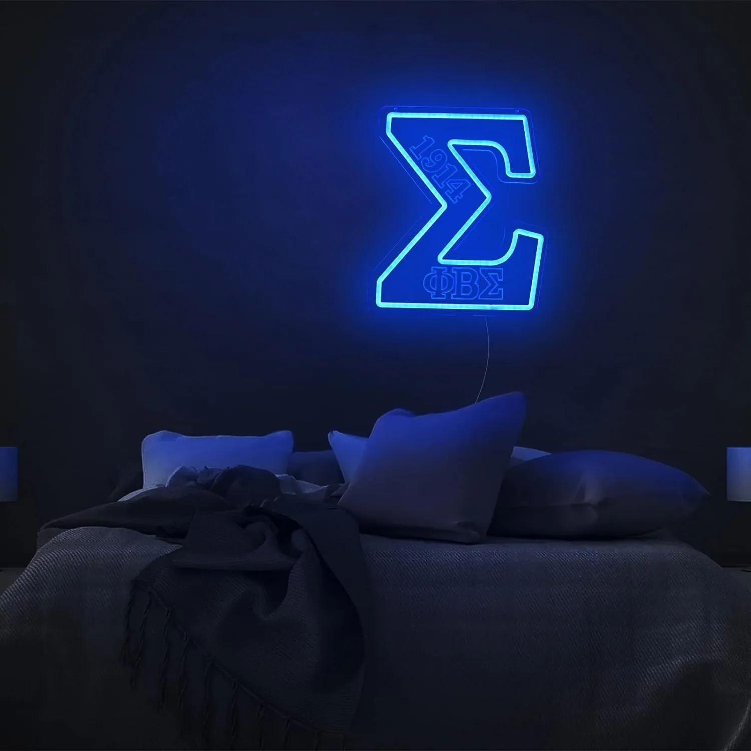ΦBΣ Fraternity Neon Signs Dimmable 1914 Sigma Greek LED Neon Lights for Wall Decor, Sigma Fraternity Neon Lights with USB Power Paraphernalia LED Signs for Birthday Party Decor