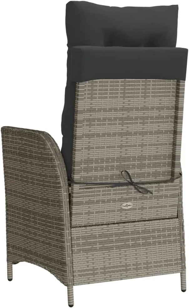 Backyard Chairs Camping Chair Outdoor Chairs Lounge Chair - Reclining Patio Chair with Cushions Gray Poly Rattan for Park Beaches Outside Terrace