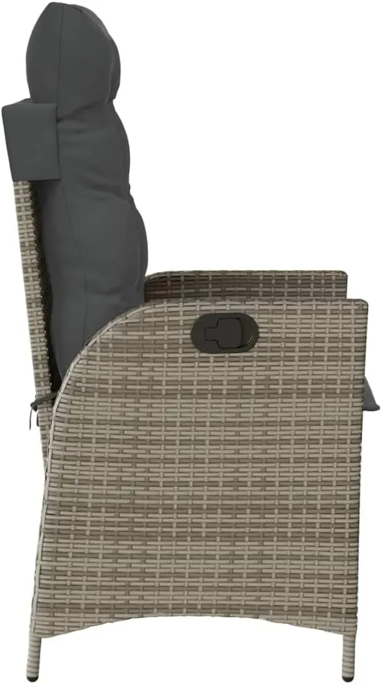 Backyard Chairs Camping Chair Outdoor Chairs Lounge Chair - Reclining Patio Chair with Cushions Gray Poly Rattan for Park Beaches Outside Terrace