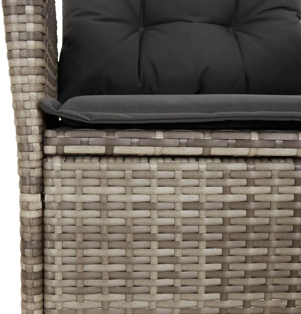 Backyard Chairs Camping Chair Outdoor Chairs Lounge Chair - Reclining Patio Chair with Cushions Gray Poly Rattan for Park Beaches Outside Terrace