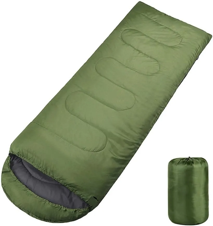 Bag Sleeping Camping Envelope Hiking Outdoor Ultralight Adult Single Carrying Bag Travel Backpacking Summer Holiday Vacation USA (Army Green)