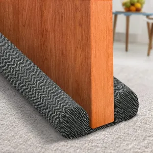 BAHREL Twin Door Draft Stopper, Under Door Draft Noise Blocker, Adjustable Size 32"" to 38"" Weather Stripping, Waterproof Door Draft Guard for Exterior & Interior Doors (Color : Black)
