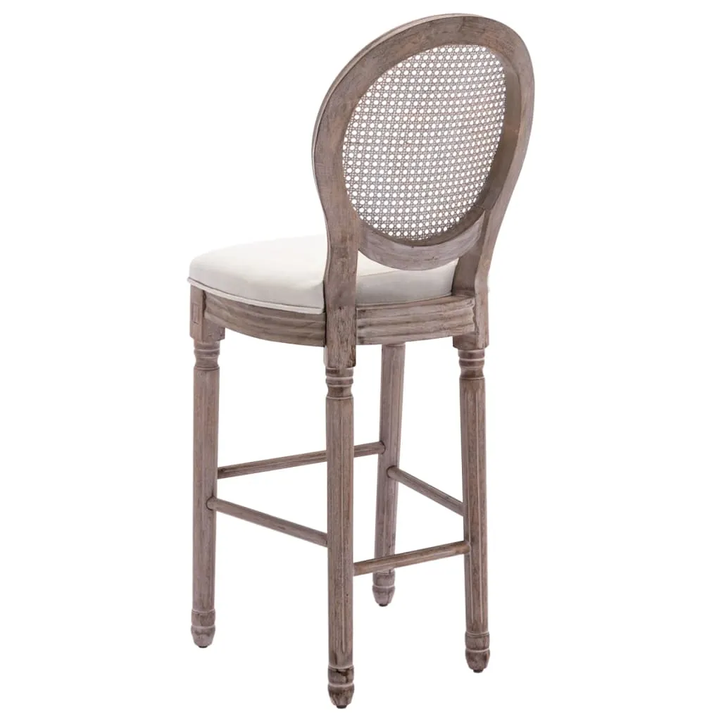 Bar Stools 2 pcs White Linen