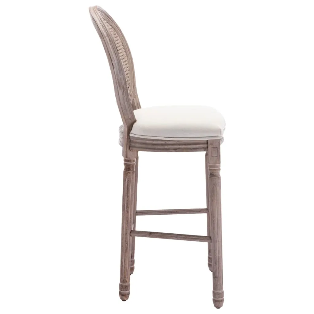 Bar Stools 2 pcs White Linen