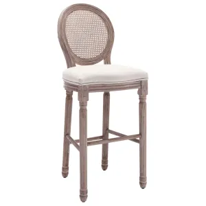 Bar Stools 2 pcs White Linen