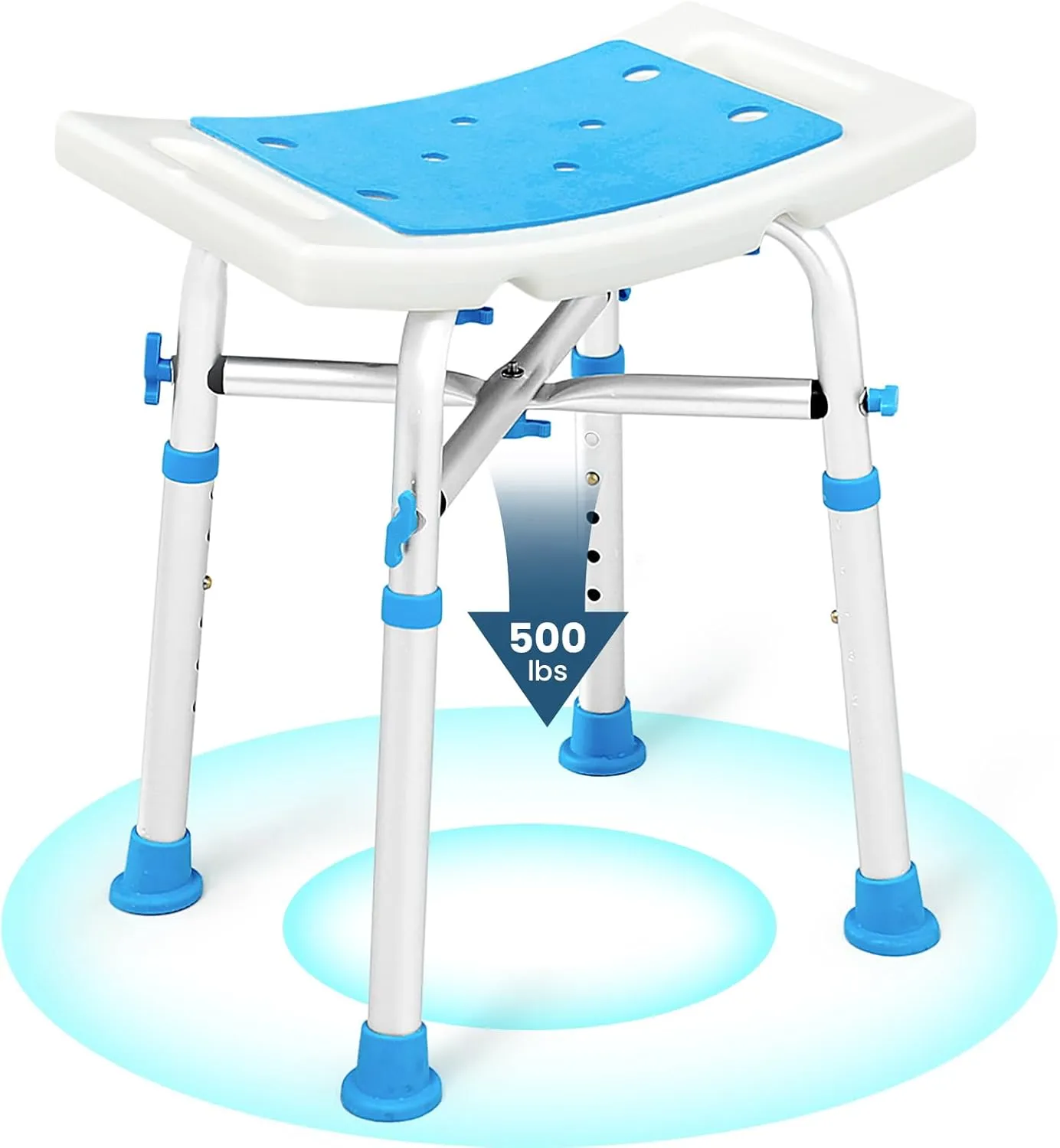 Bariatric Shower Chair 500lbs,Padded Shower Stool for Inside Shower,Shower Bench with 6 Height Adjustable Tube,FSA/HSA Eligible