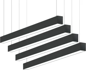Barrina 5568 DIP Switch Series 4FT LED Linear Light, 2nd-Generation, Seamless Connection, 30/36/45W, Color Changeable 2700K/4000K/5000K, Linkable Light Fixture for Office and Shop, Black, 4 Packs
