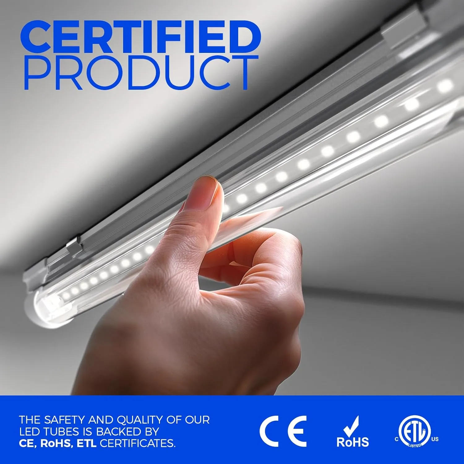 Barrina LED Shop Light 2FT, 20W 3000LM 6500K, T8 LED Light Fixture, Clear Cover, Ceiling and Utility Linkable Tube Lights for Room, Garage, Workbench, Warehouse, 2 Packs