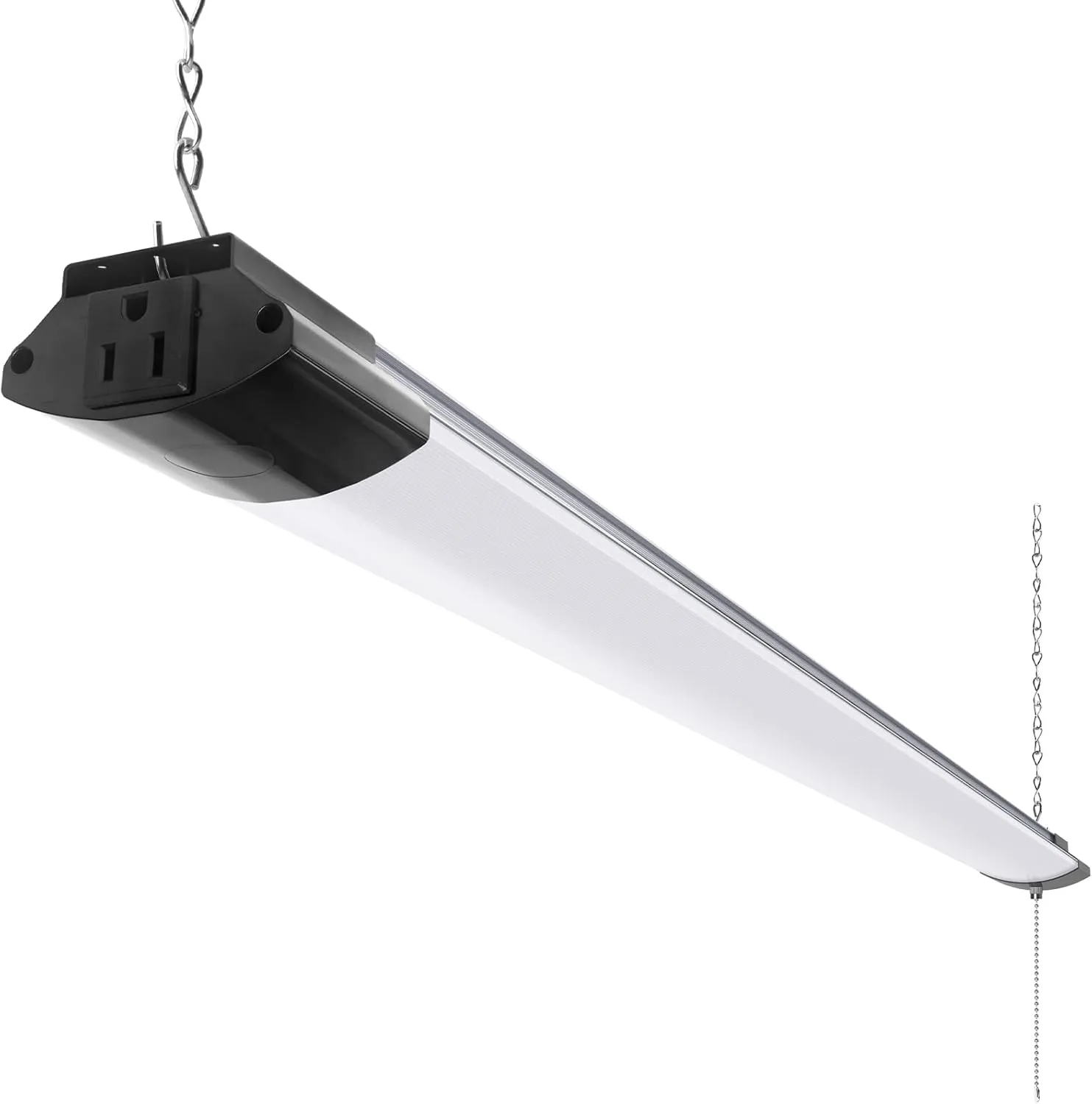 Barrina LED Shop Light for Garage, 10000LM, 84W, 4FT, 5000K Linkable Light Fixture for Workshop, Basement, Hanging or Flush Mount, Heat Dissipation with Pull Chain Switch, ETL,1 Pack