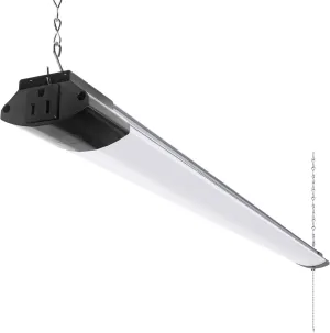 Barrina LED Shop Light for Garage, 10000LM, 84W, 4FT, 5000K Linkable Light Fixture for Workshop, Basement, Hanging or Flush Mount, Heat Dissipation with Pull Chain Switch, ETL,1 Pack