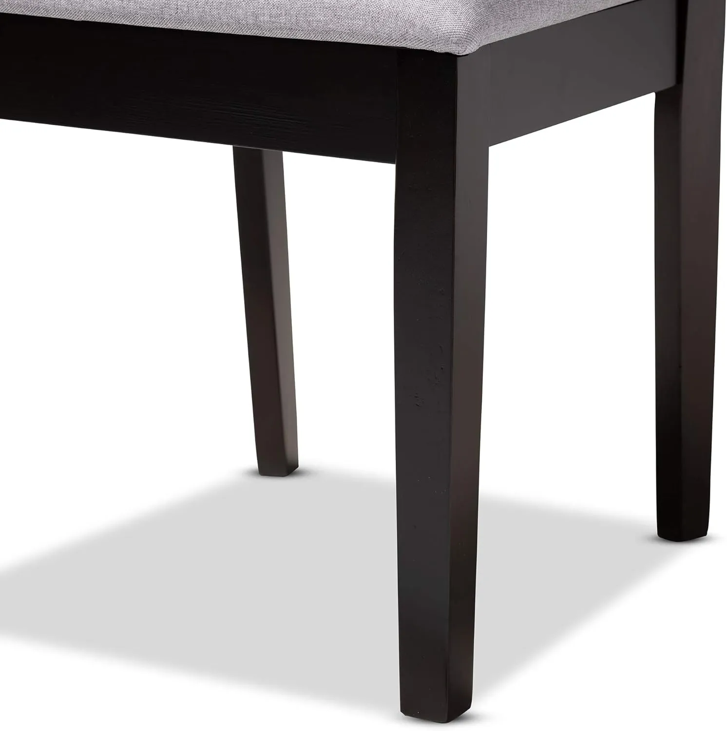 Baxton Studio Caron Dining Chair - Gray Fabric Upholstered, Espresso Brown Finished Wood