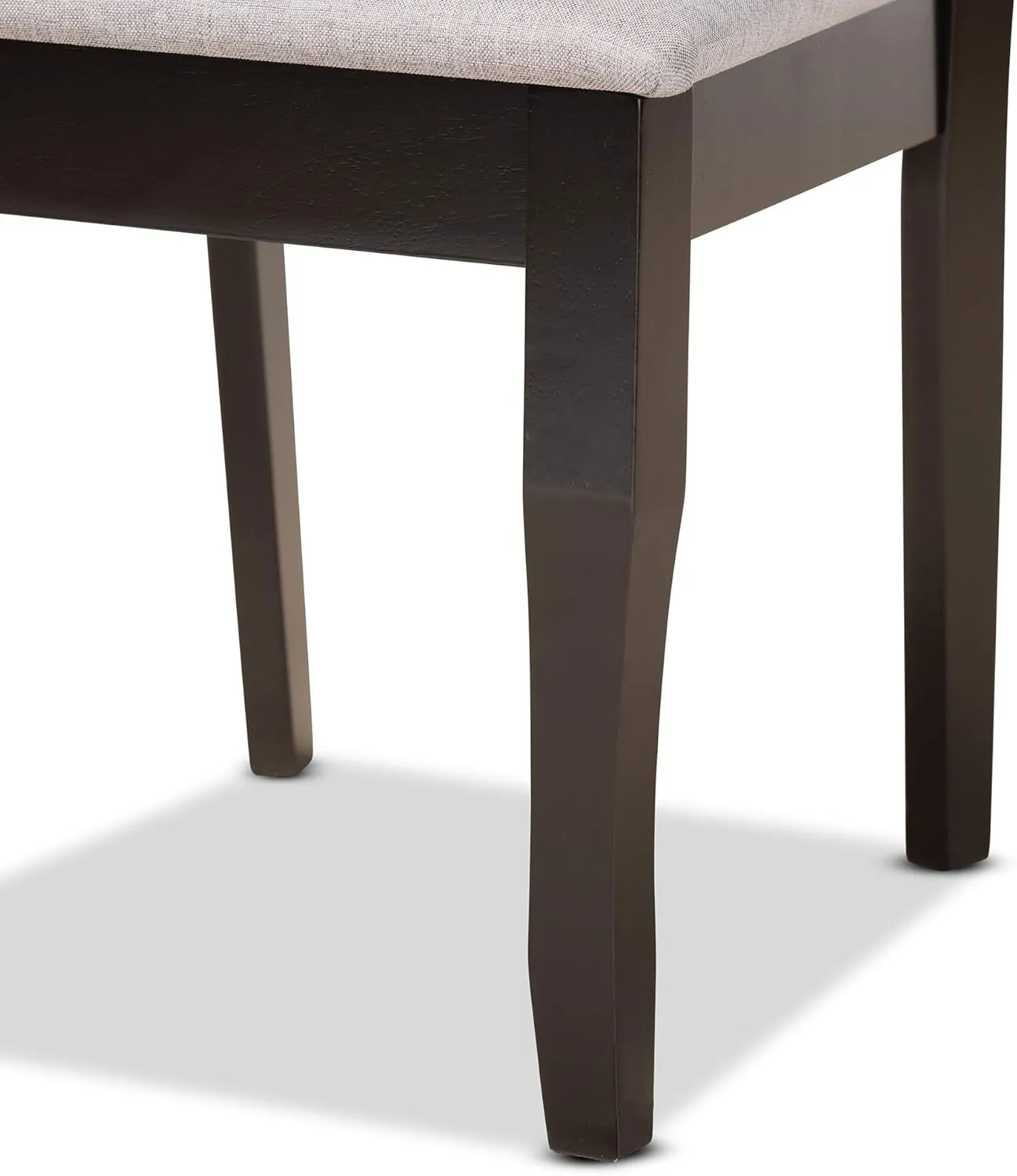 Baxton Studio Verner Dining Chair and Dining Chair Grey Fabric Upholstered and Dark Brown Finished Wood 2-Piece Dining Chair Set