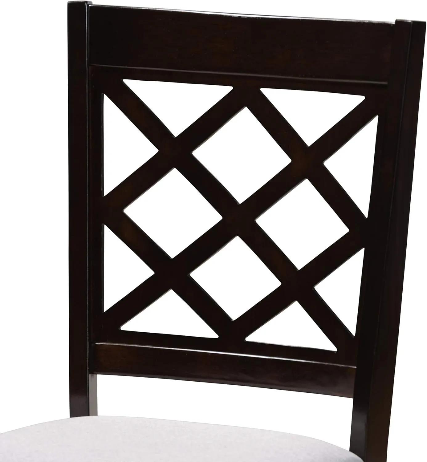 Baxton Studio Verner Dining Chair - Grey Fabric Upholstered, Espresso Brown Finished Wood
