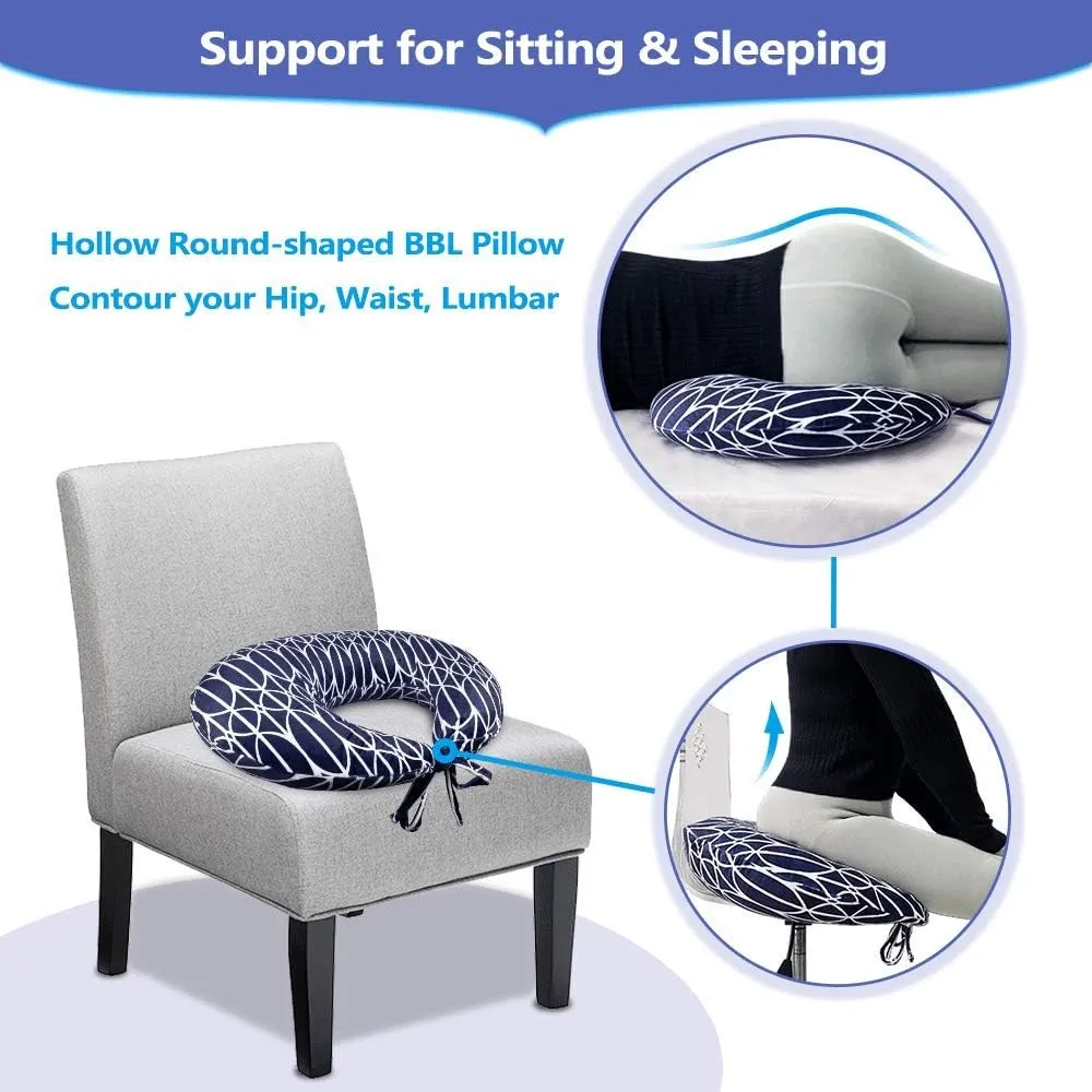 BBL Pillow After Surgery Brazilian Butt Lift Pillow Post Surgery Recovery for Sitting Sleeping Driving Booty Butt Pillows for Women Lumbar Back Hip Cushion Seat Support Foam BBL Wedge Pillow