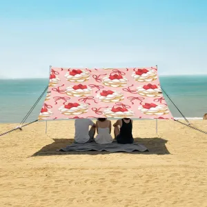 Beach Shade Tent with UPF50  UV Protection,Cute Strawberry Cake and Bows Lightweight Camping Sun Shelter for Outdoor,Camping Trips, Fishing, Backyard,Picnics,Easy Set Up and Carry 9x10.5 FT